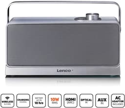 LENCO WTVS-100SI - Draadloze TV-luidspreker - Met oplaadstation, 3 gehoorprofielen en spraakverbetering - Zilver — thumbnail 4