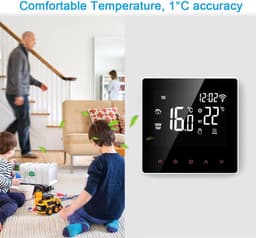 Slimme thermostaat - Temperatuurregelaar - Thuiscomfort regelen - App bediening - 86x86 mm - Wit — thumbnail 5