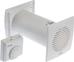 Warmteverdeler met thermostaat - Ventilator warmte warmtepomp - Warmte verplaatsen - Terugloopklep - Ø 125 mm - Wit — thumbnail 1