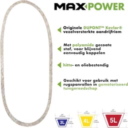 Aandrijfriem - V-snaar Grasmaaierriem - Grasmaaien - Kevlar Versterkt - 1/2" x 60" - Zwart — thumbnail 2