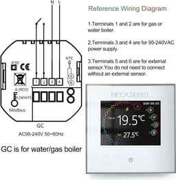 Slimme Thermostaat - Verwarming Regelaar - Comfort Verhoging - App & Stem Bediening - 15 mm Dun - Wit — thumbnail 3