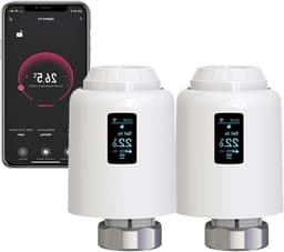 Slimme Radiator Klep - Verwarming Thermostaat - Energie Besparen - Wifi Direct Koppeling - 9.7 cm Hoogte - Wit — thumbnail 1