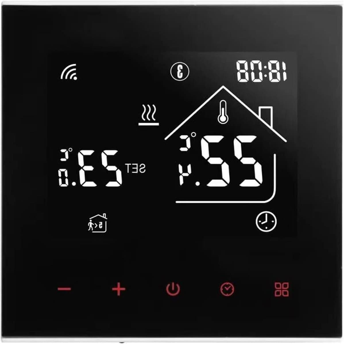 Slimme Thermostaat - Verwarming Regelunit - Comfort Thuis - App Bediening - 86 x 86 mm - Zwart — afbeelding 1