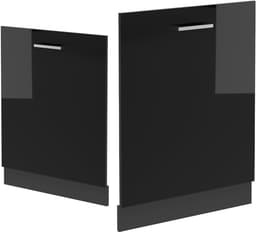 Vaatwasserpaneel - Frontpaneel Vaatwasser - Keuken Integratie - Interne Bediening - 60 cm breed - Zwart Hoogglans — thumbnail 4