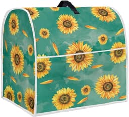 Keukenmachine Cover - Apparaat Beschermhoes - Keuken Organiseren - Met Handige Opbergzak - Tot 44cm Hoog - Zonnebloem Groen — thumbnail 1