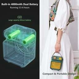 Draagbare Luchtkoeler - Mini Airco - Persoonlijke Koeling - 4-in-1 Functie - 4000mAh Batterij - Roze — thumbnail 5