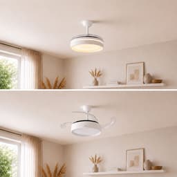Plafondventilator met licht InnovaGoods, stil, intrekbare bladen, 6 snelheden, 3 modi, afstandsbediening — thumbnail 2