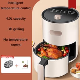 Airfryer met Lade - Olievrije Friteuse - Gezond Frituren - 6 Slimme Programma's - 4 Liter - Wit Groen — thumbnail 2