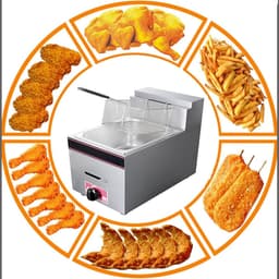 Commerciële Gasfriteuse - Semi-professionele Fritteuse - Snacks Bereiden - Roestvrij Staal - 10L Tankinhoud - Zilver — thumbnail 5