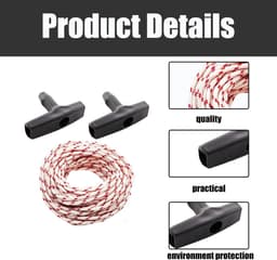SnelShoppen - Starter Rope Lawn Mower, Starterkabel voor Grasmaaier, Kabel voor Grasmaaier, Tuinaccessoires, 3.5mm, Ideaal voor Tuinonderhoud — thumbnail 2