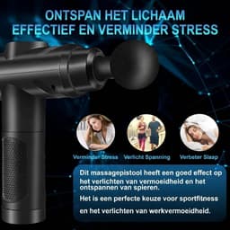 SP® Masage Gun - Percussie Massageapparaat voor Spieren - Massagepistool voor Schouders, Lichaam, Rug en Ontspanning - Zwart - 10cm x 10cm x 10cm — thumbnail 3