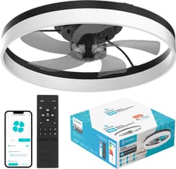 Klegu Slimme Plafondventilator met Verlichting - 6 standen - Dimbaar - 50cm - WIFI - 3000k-6500k - App & afstandsbediening - Google home & Alexa - ventilator - plafondlamp — thumbnail 1