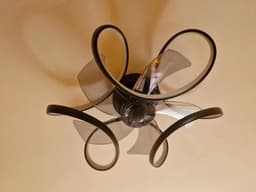 Plafondventilator - Plafondlampen - Plafond met ventilator - Armatuur - Verlichting - Diameter 50 cm - Zwart - Designstuk - Kleur traploop instelbaar -Met afstandsbediening - App - Woonkamer - Slaapkamer - Studeerkamer — thumbnail 2