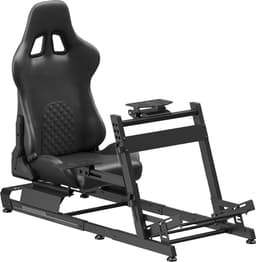 VDD Gaming On Sim Racing Cockpit met shifter houder – Black on Black - Aluminium — thumbnail 1
