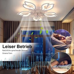 House Of Atelier - Plafondventilator met verlichting - Ventilatorlamp - Afstandbediening - 6 Standen - Dimbaar - 68 cm - Wit — thumbnail 2