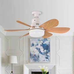 North Collective AirFlow - Plafond Ventilator Verlichting E27 - LED Ventilatorlamp met Afstandsbediening - 3 Snelheden - 52 cm - Wit — thumbnail 3