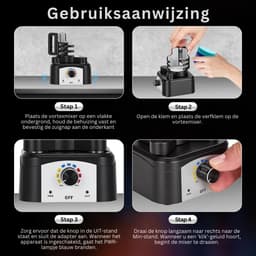 ApexArte® Draadloze Inkt Mixer - Kleur Mixer Shaker - Tattoo Inkt Mengen - Zwart — thumbnail 2