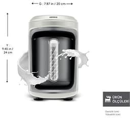 Karaca Hatir Hups Quartz - Turkse Koffiemachine – 735W – 5 Kopjes – Melkkoffie & Warme Chocolade – Crème — thumbnail 4