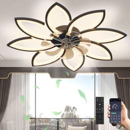 Plafondventilator met LED Verlichting – Ø50 cm – Dimbaar – 6 Snelheden – Afstandsbediening – Timer – Zomer- & Winterstand – Zwart — thumbnail 3