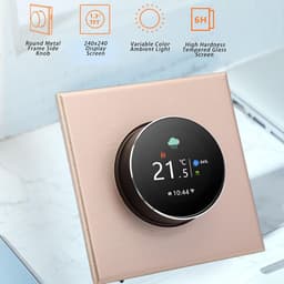 Slimme WiFi Thermostaat - Temperatuurregelaar Huis - Energie Besparen - TFT Display - 86x86mm - Zilver — thumbnail 4