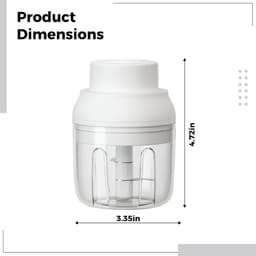 Elektrische mini-hakmolen - Draadloze keukenmachine - Snel ingrediënten hakken - Krachtige drie-bladige vaan - 250 ml - Wit — thumbnail 5