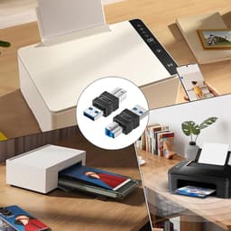 USB B Adapter - Converter Kabel - Apparaten Verbinden - Hoge Snelheid 5Gbps - 6.6 x 3.3 cm - Zwart — thumbnail 5