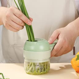 Draadloze Keukenmachine - Groentehakker Hakmolen - Snel Ingrediënten Snijden - Ergonomisch Zacht Handvat - 200 ml - Zwart — thumbnail 3