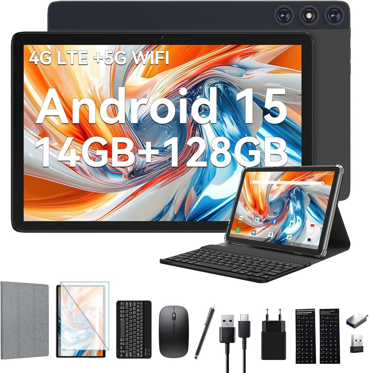 Tablet 10 Inch - 4G LTE met 2 SIM en 1 SD Slot - 1080FHD Scherm - Ideaal voor Werk en Entertainment - SnelShoppen — afbeelding 1