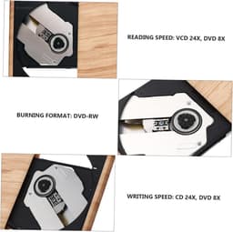 Externe DVD Brander - Dvd-cd-brander Dvd-speler - Gegevens Opslaan - Type-C USB 3.0 - 14.5 cm - Houtnerf — thumbnail 3