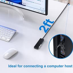 USB Hub - USB Adapter USB Extender - Snelle Data Transfer - 4 Poorten met Type C - 65cm Kabel — thumbnail 2