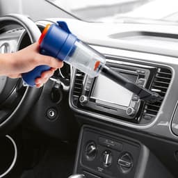 Draadloze Handstofzuiger - Kleine Stofzuiger - Auto en Thuis - Zuig en Blaas - 10 Minuten Gebruik - Blauw Oranje — thumbnail 2