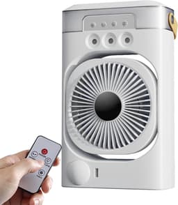 Mobiele Airco - 4-in-1 Luchtkoeler - Draagbare Aircooler met 600ml Reservoir en Afstandsbediening - 3 Snelheden - Timer - Voor Thuis en Kantoor - Wit — thumbnail 1