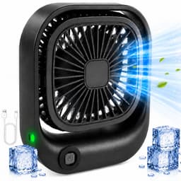 Draagbare Bureauventilator - Kleine USB-C Ventilator - Mini Tafel Ventilator 3 Standen - Lichtgewicht Mini Desk Fan - Compacte Kleine Oplaadbare Ventilator - voor Auto, Kantoor & Onderweg - Handventilator Oplaadbaar - Handwaaier - Zwart - Silvergear — thumbnail 1