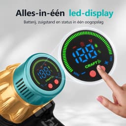 Rosnek Draadloze Stofzuiger 650W – Steelstofzuiger met 50KPa Zuigkracht - 60 Min Accuduur, 20000mAh Uitneembare Accu - LED Touchscreen - V-vormige Anti-Klit Borstel - Groene LED Verlichting - Voor Harde Vloeren, Tapijt, Tegels & Dierenharen — thumbnail 5