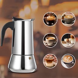 Italiaanse koffiemaker - Percolatiekoffiemaker - Italiaanse mokapot - Franse koffiemaker - Europese espresso - Roestvrij staal - 12 kopjes - 600 ml - Zilver — thumbnail 3