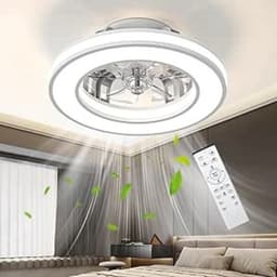 Thuys - Plafondventilator met LED Verlichting - 46 cm - Dimbaar - Afstandsbediening - 6 Snelheden - RGB & 3 Lichtkleuren - Zomer/Winterfunctie - Wit — thumbnail 1