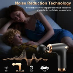 Massagepistool - Spierherstel Apparaat - Spierontspanning Lichaam - Stille Motor 50dB - 19 x 16 x 6 cm - Zwart — thumbnail 4