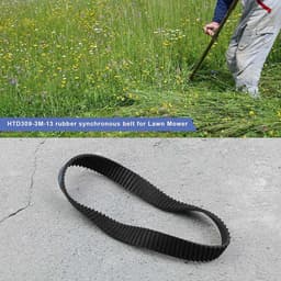 SnelShoppen - 2x Maaiertijdsgordel Rubber Zwart 3mm Stap 13mm Breed 103 Tanden 309mm Omtrek Gesloten Lussysteem Vervangingsgordel voor MacAllister MGT — thumbnail 3