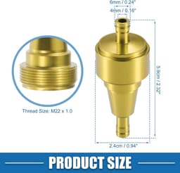 SnelShoppen - Universele Gas Inline Brandstoffilter 6mm OD Goudkleurig Aluminium - Vervangingsfilter voor Motorfiets, Grasmaaier, Krachtgereedschap en — thumbnail 3