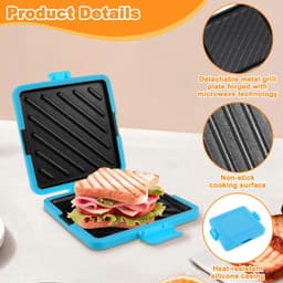 SnelShoppen - Magnetron Toastie Maker voor Croque-Monsieur, Siliconen Sandwichmaker, Vaatwasserbestendig, Draadloze Magnetron, Ideaal voor Kantoor, Ee — thumbnail 4
