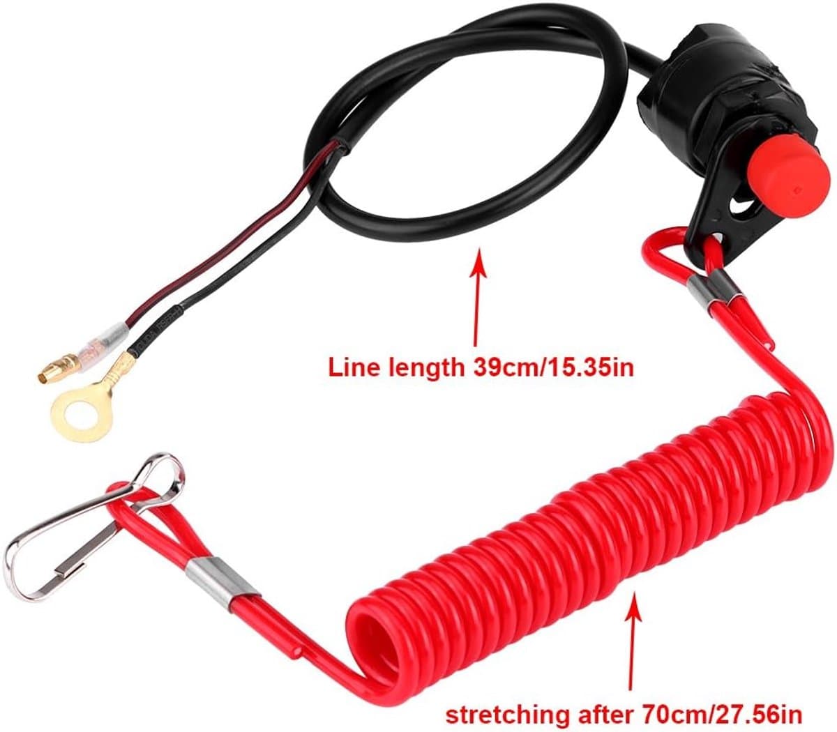 SnelShoppen - Snijcircuitschakelaar Boot, Motor, Grasmaaier met Lanyard Koord - Hoogwaardige Waterdichte Veiligheidsstopknop voor ATV's en Motorrijden — afbeelding 1