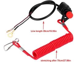 SnelShoppen - Snijcircuitschakelaar Boot, Motor, Grasmaaier met Lanyard Koord - Hoogwaardige Waterdichte Veiligheidsstopknop voor ATV's en Motorrijden