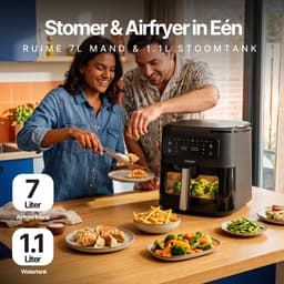 Seeger Airfryer met Stoomfunctie XXL - 7 Liter - SteamFry - Kijkvenster - 8 Programma's - PFAS-vrij - tot 8 Personen — thumbnail 2