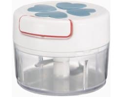 Keukenmachine met trekkoord - Groentenhakker Mini - Snel ingrediënten hakken - Handmatige bediening - Compact formaat - Blauw