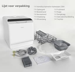 Mini-vaatwasser tafelvaatwasser - te gebruiken met en zonder wateraansluiting - 43 cm breed - plaats voor 4 couverts - te gebruiken op de camping -175 kWh/jaar - wit — thumbnail 4