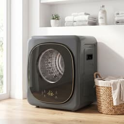 TEKROA® wasdroger - 4 kg compact ontwerp, 5 programma's, timer - grijs — thumbnail 1
