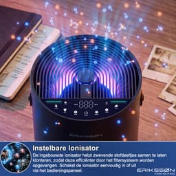 Erikssøn Luchtreiniger Air Pure Pro - 397 m3/u - Met Ionisator - Vermindert Stof En Pollen - Hepa 14 Filter - Air Purifier - Clean Air - Zwart — thumbnail 5