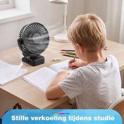 YONO Clip Ventilator Oplaadbaar - Ventilator met Klem - Afstandsbediening - 3 Snelheden - Timer - LED Verlichting - 12.000 mah - USB-C - 360° Draaibaar - Zwart — thumbnail 5
