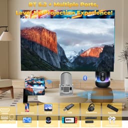 Mini Beamer met WiFi 6 & Bluetooth – Draagbare Projector met Android 11 – 1080p HD – 200 ANSI – 220° Draaibaar — thumbnail 5