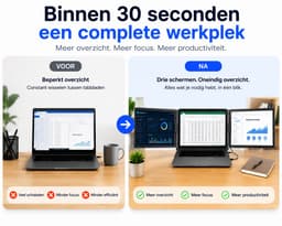 Portable Monitor - Draagbare Monitor 2x 16 Inch - 1920x1200P - One Cable Solution - Tri Screen Laptop scherm Uitbreider - Extra scherm Laptop - Plug and Play — thumbnail 2